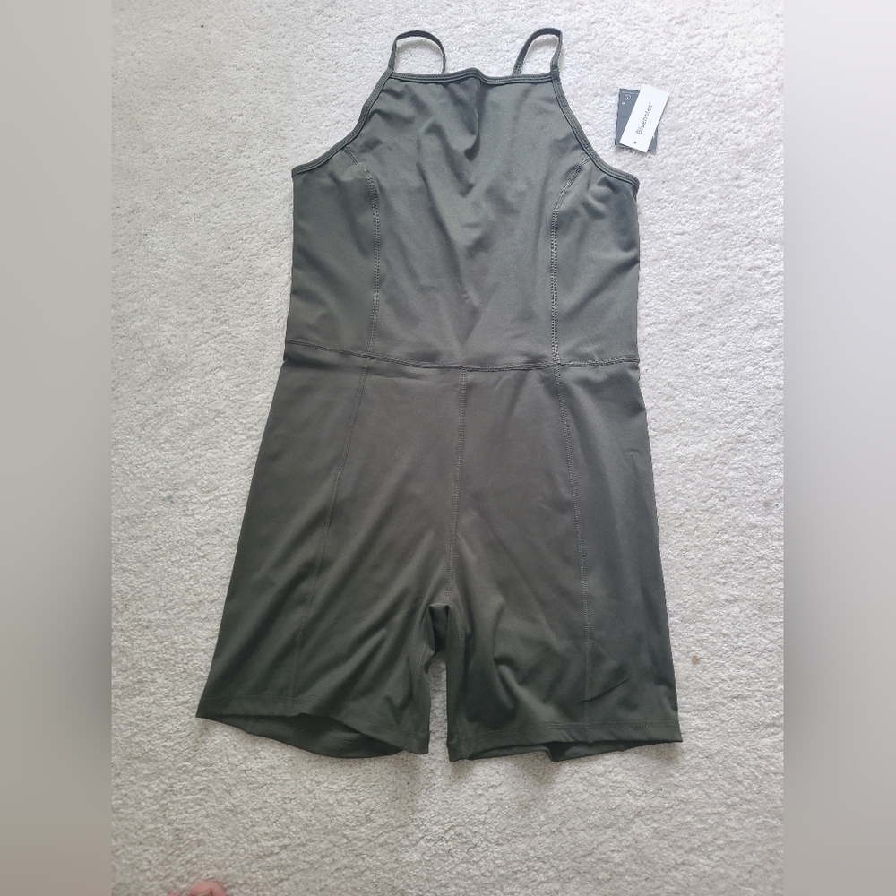 Bluenotes Green Sleeveless Romper with Fitted Waist